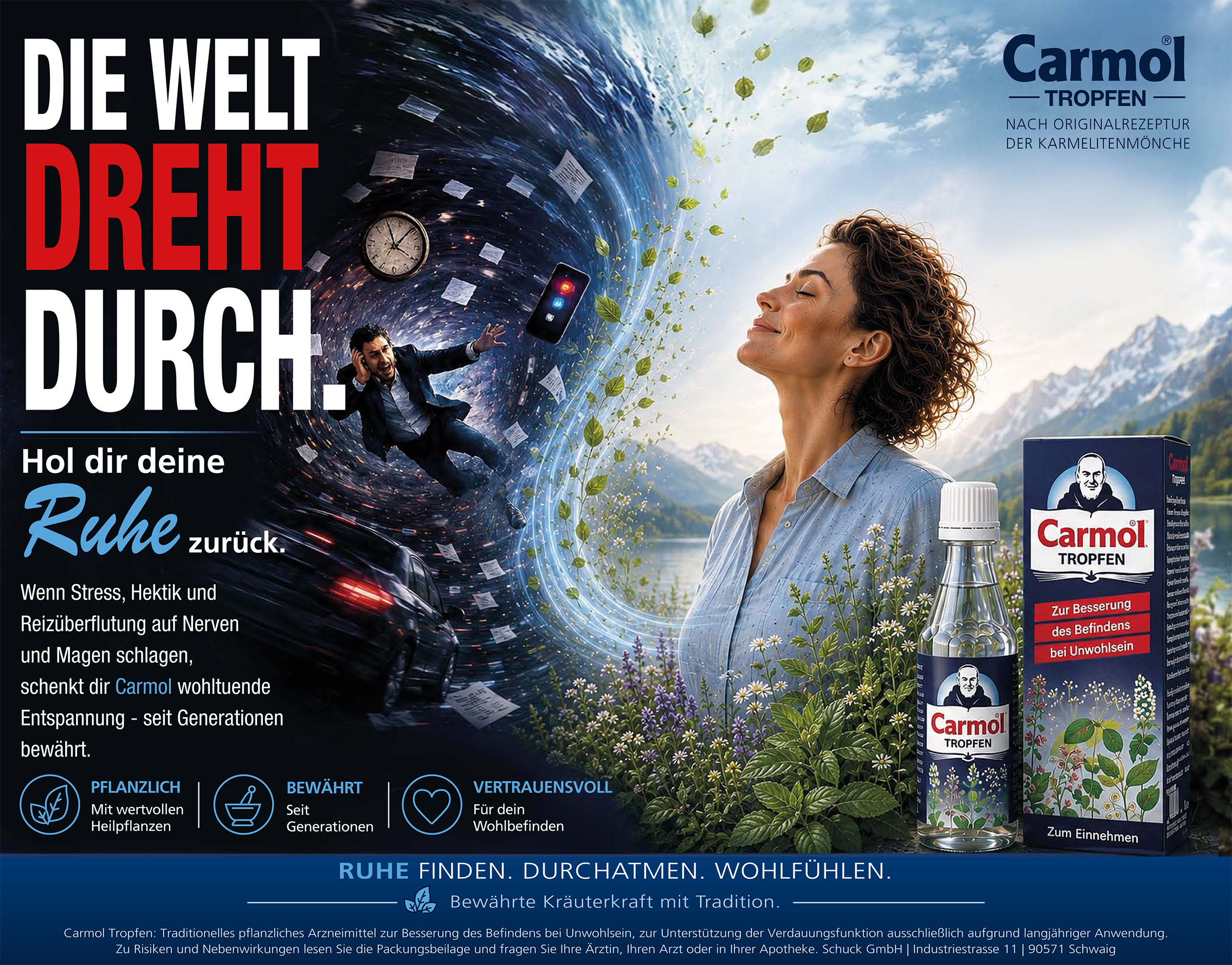 Carmol, Tropfen, Äußerlich, Carmol Tropfen, Homöopathie,              Schuck GmbH, Carmol Tropfen, Carmol Pastillen, Apotheke, Heilpflanzen, Schulter und Nackengel, Muskelcreme, Heilpraktiker